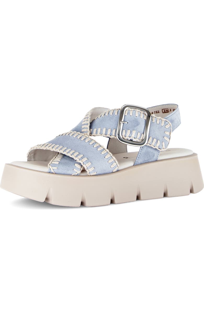 Gabor Ankle Strap Platform Sandal, Main, color, Sky
