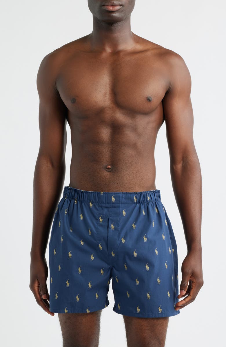 Polo Ralph Lauren Classic Fit Assorted 3-Pack Cotton Boxers, Alternate, color, Blue Multi/ Yellow Stripe