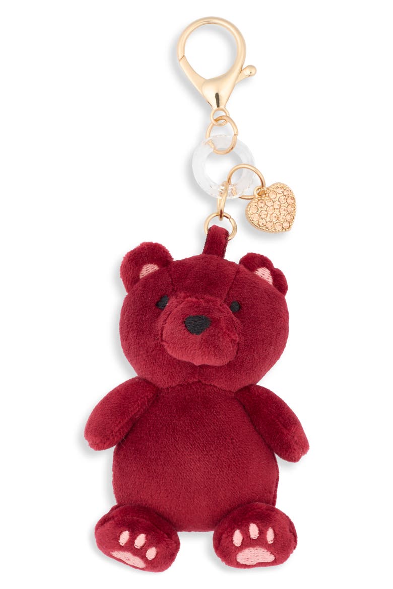 Teddy Bear Bag Charm, Main, color, BROWN MULTI- GOLD