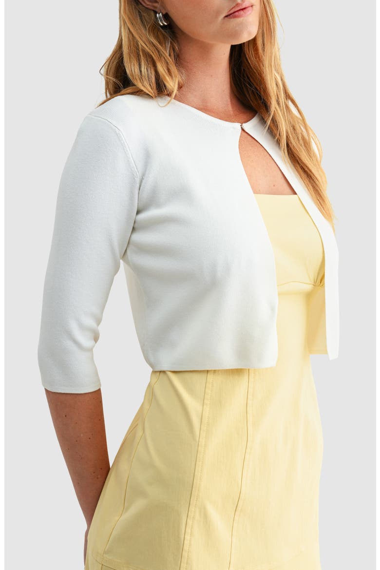 Three-Quarter Sleeve Crop Bolero, Alternate, color, CREAM