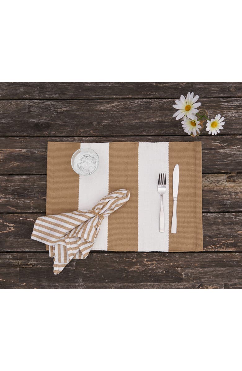 C&F Home Cabana Stripes Placemats Sets of 6 Collection, Alternate, color, Beige