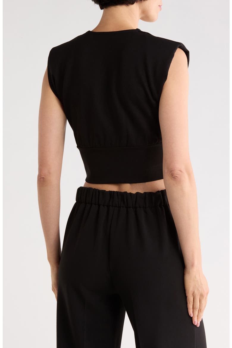 Cropped Surplice Top, Alternate, color, BLACK