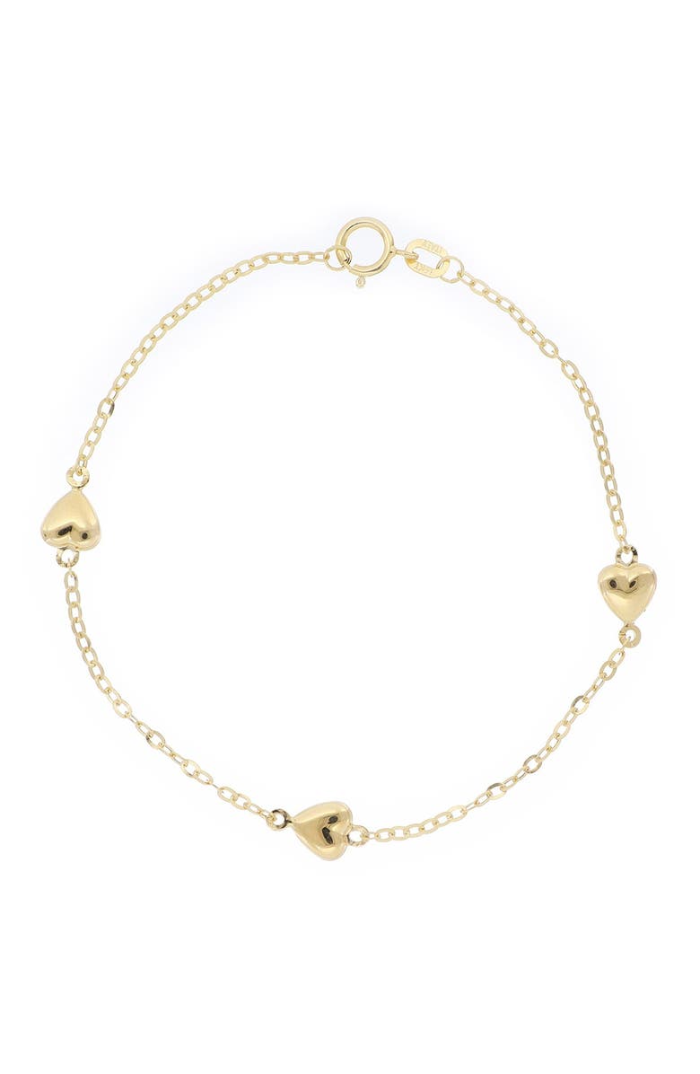 Bony Levy 14K Yellow Gold Triple Heart Bracelet, Alternate, color, 