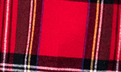 Petite Plume Imperial Tartan Robe In Red