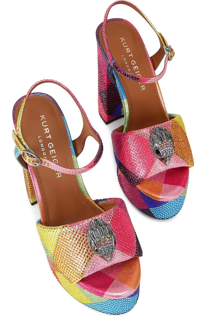 Kurt Geiger London Kensington Ankle Strap Platform Sandal, Alternate, color, Rainbow Multi