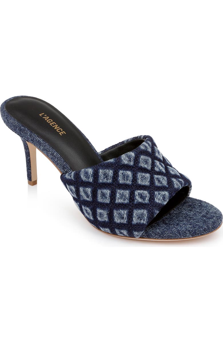 L'AGENCE Denise Slide Sandal, Main, color, Dark Denim