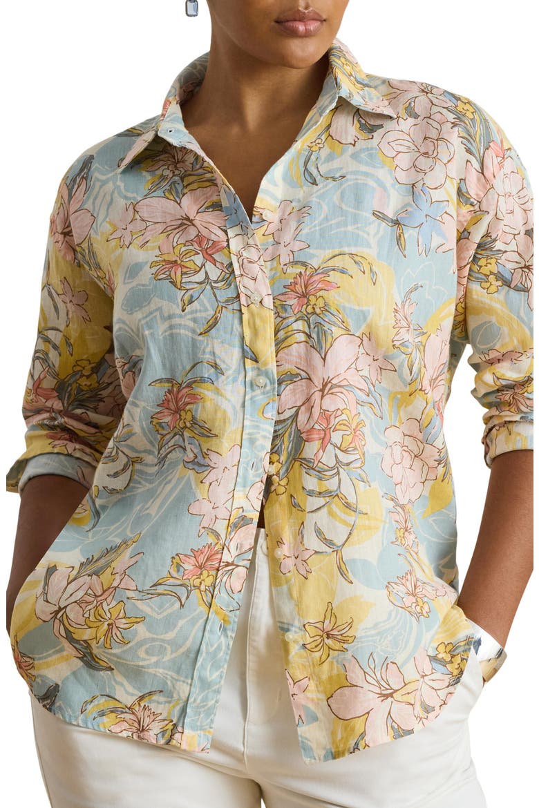 Tissue Linen Shirt, Main, color, CREAM MU