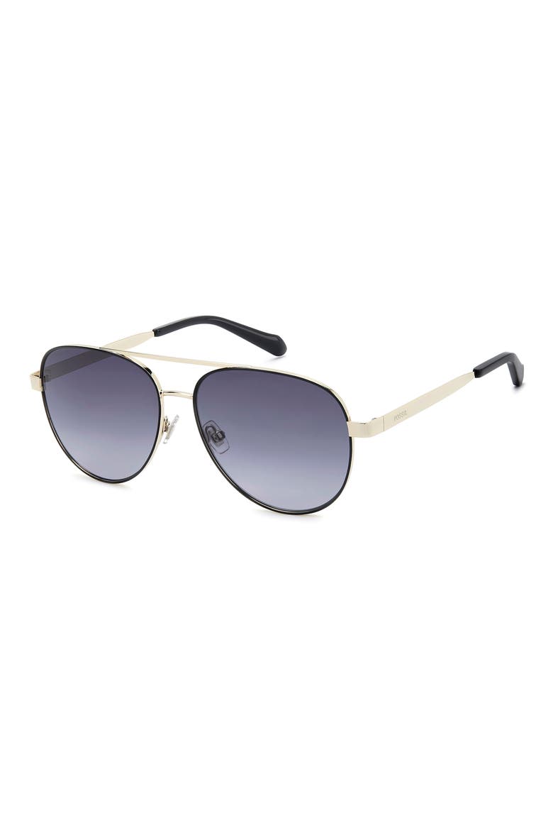 58mm Gradient Pilot Sunglasses, Alternate, color, LIGHT GOLD/ DARK GREY