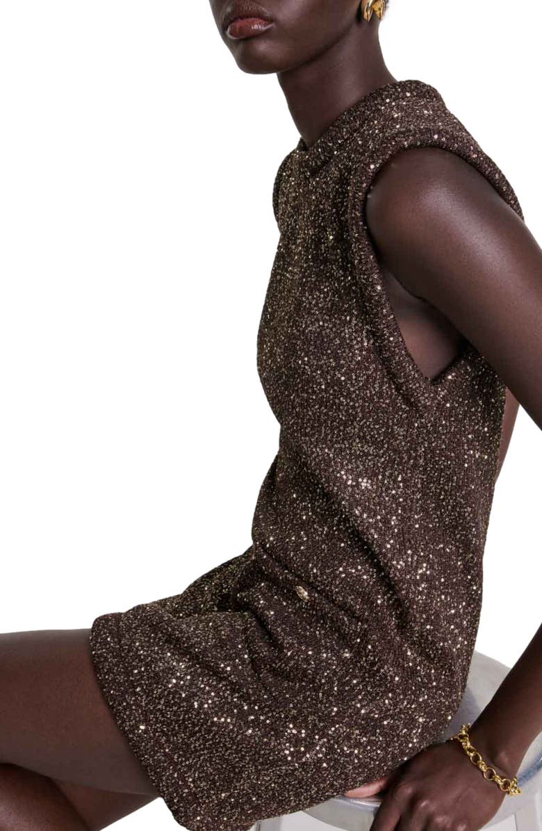 maje Short sequin dress, Alternate, color, 