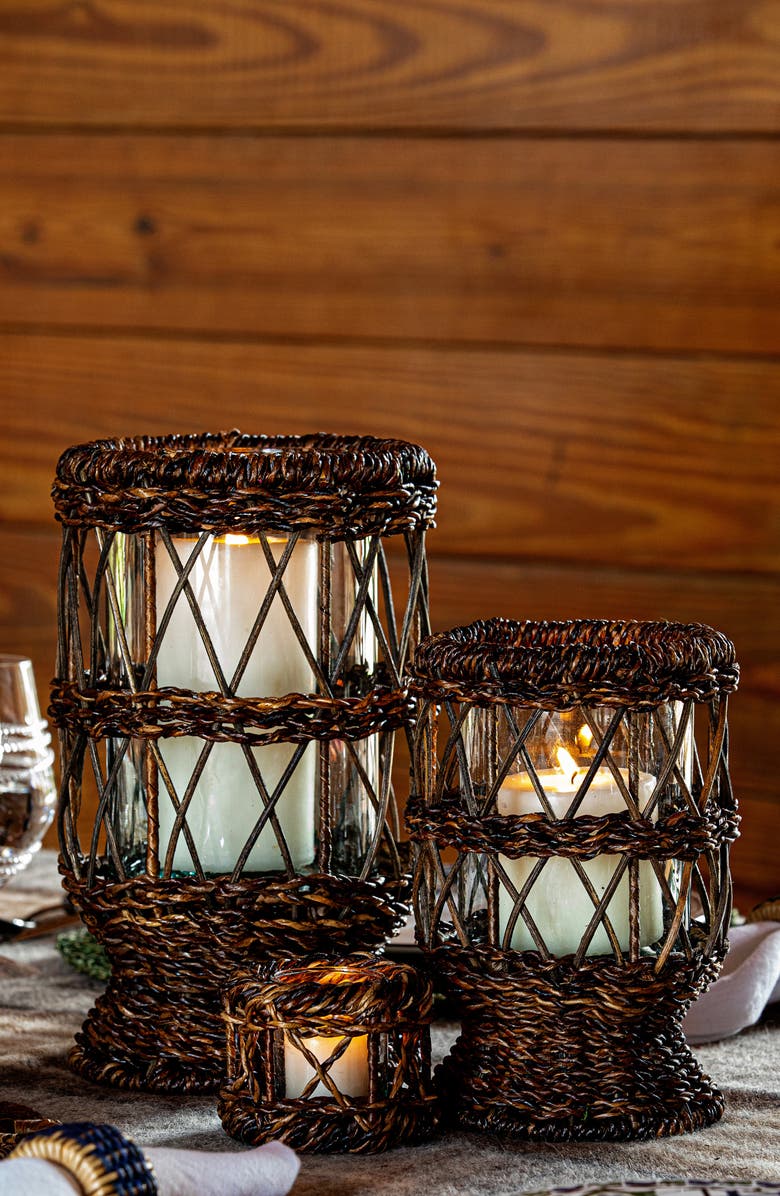 Juliska Devon Willow Medium Hurricane Vase, Alternate, color, Brown