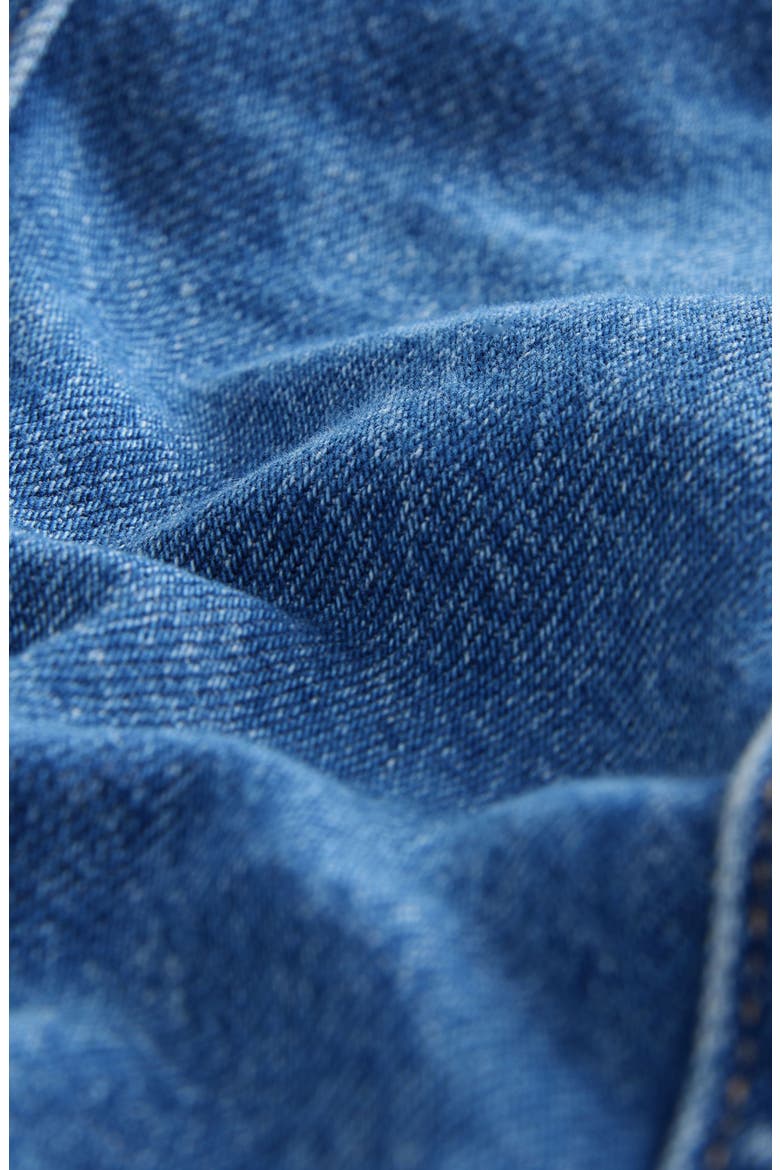 Western Tie Waist Denim Midi Dress, Alternate, color, DENIM DARK BLUE