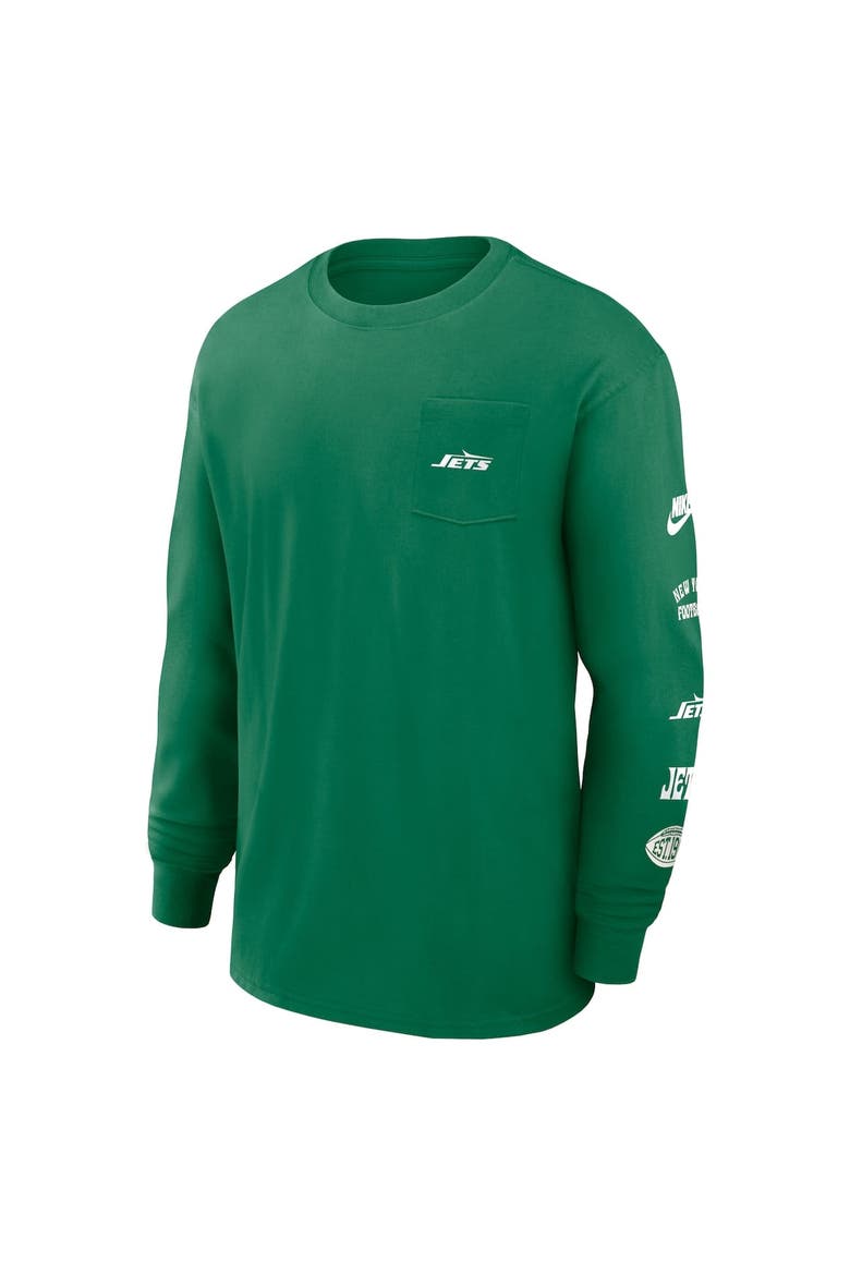 Men's Nike Green New York Jets Rewind Heavy Max90 Pocket Long Sleeve T-Shirt, Alternate, color, Green