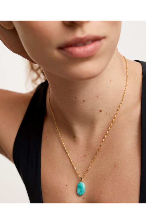 Monica Vinader Aria Amazonite Pendant Necklace In Gold