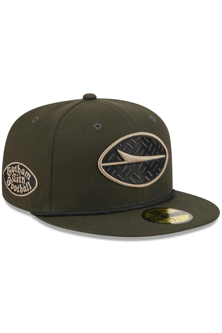 Men's New Era  Gotham Green New York Jets 2025 Rivalries Collection Sideline Rope 59FIFTY Fitted Hat, Alternate, color, Dark Green