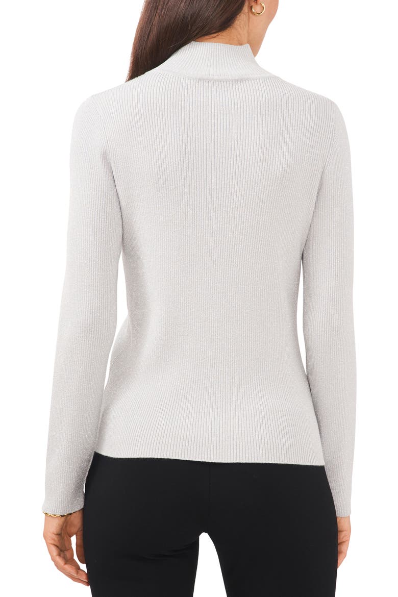Metallic Turtleneck Sweater, Alternate, color, SILVER LUREX