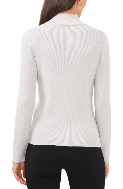 Chaus Metallic Turtleneck Sweater In White