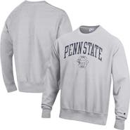 Champion Men's Champion Gray Penn State Nittany Lions Distressed Arch Over Logo Reverse Weave Crew Neck Sweatshirt