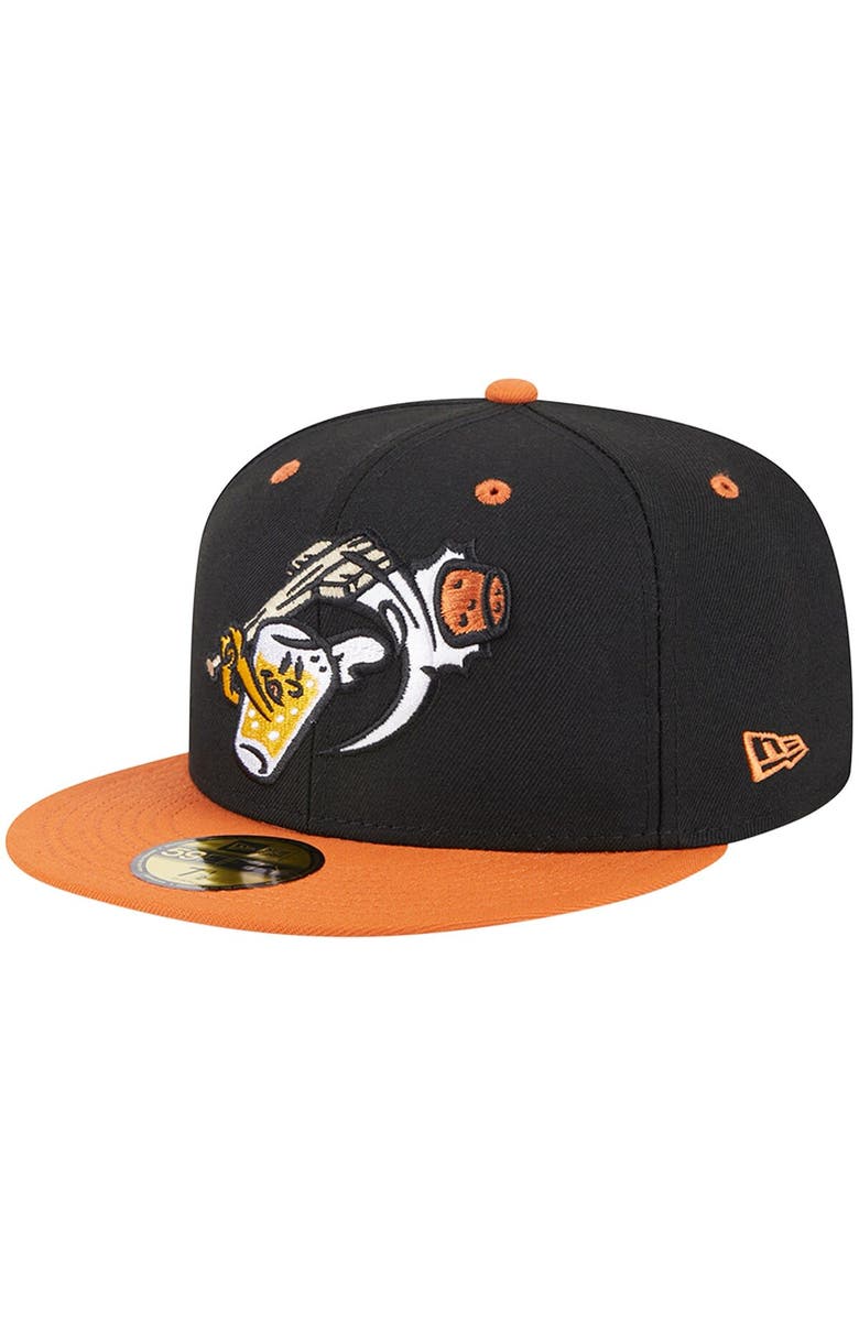 New Era Men's New Era Black West Michigan Whitecaps Theme Nights Beer City Bung Hammers  59FIFTY Fitted Hat, Main, color, 