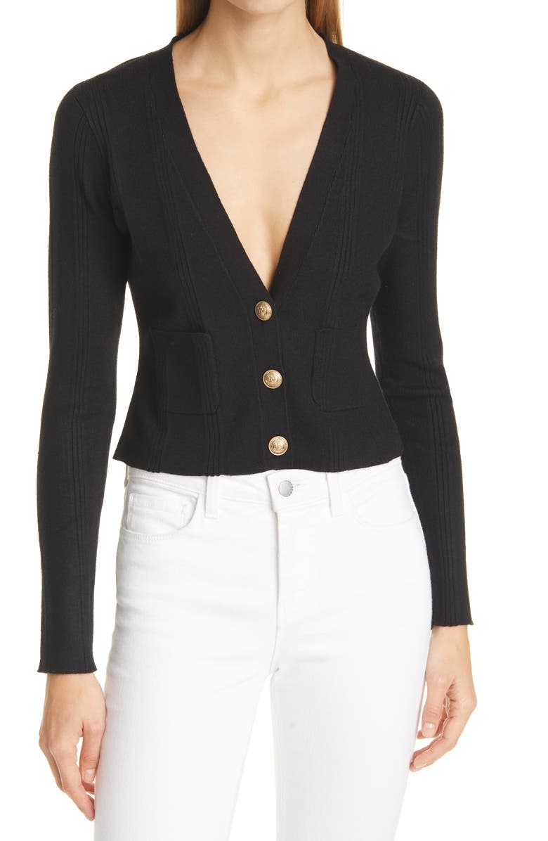 L'AGENCE Jamie Crop Cardigan, Main, color,