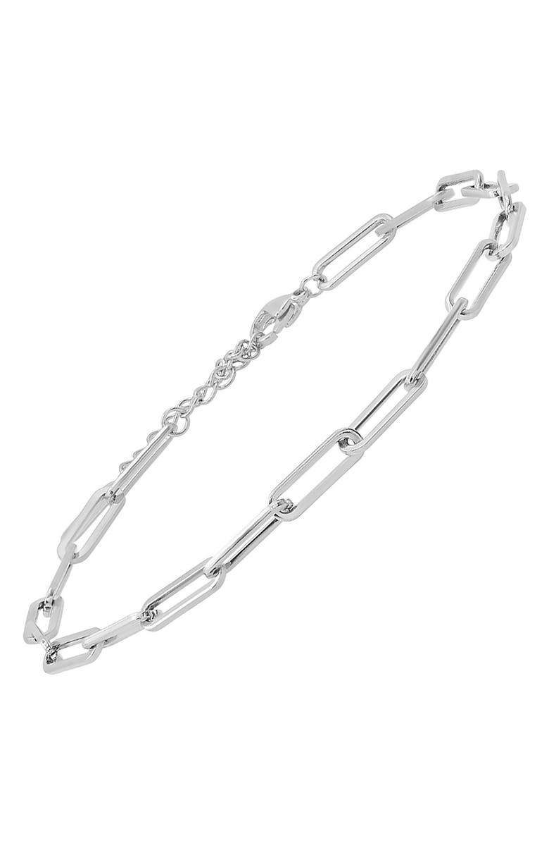 HMY JEWELRY Paper Clip Chain Bracelet, Alternate, color, Metallic