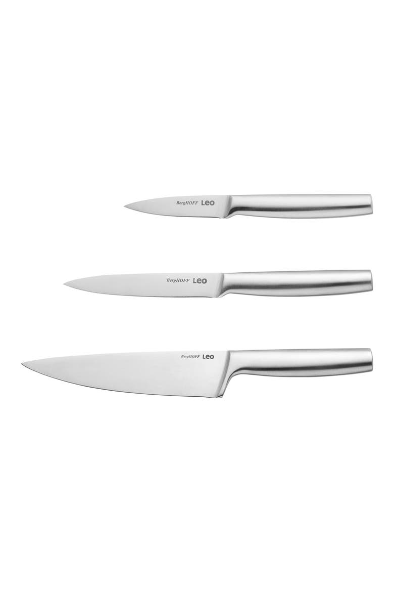 3-Piece Leo Legacy Stainless Steel Knife Set, Main, color, SILVER