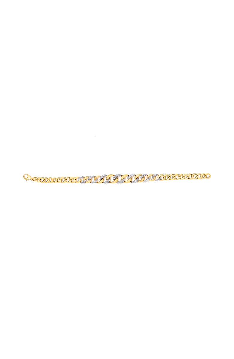 Haus of Brilliance 14K Yellow Gold Plated Silver 1 1/4 Ctw Diamond Cuban Chain Link Bracelet, Alternate, color, Yellow Gold Over Silver