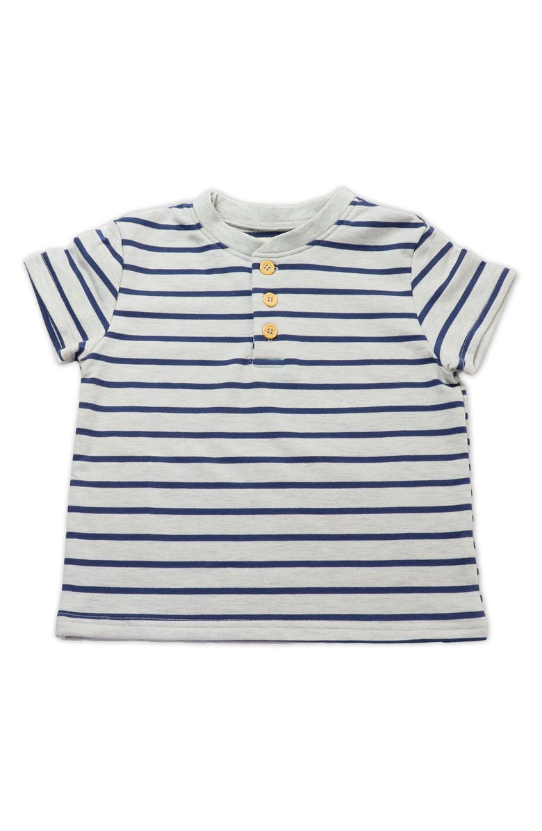 THOUGHTFULLY HOODED Stripe Short Sleeve Henley & Two Hoods Set, Main, color,