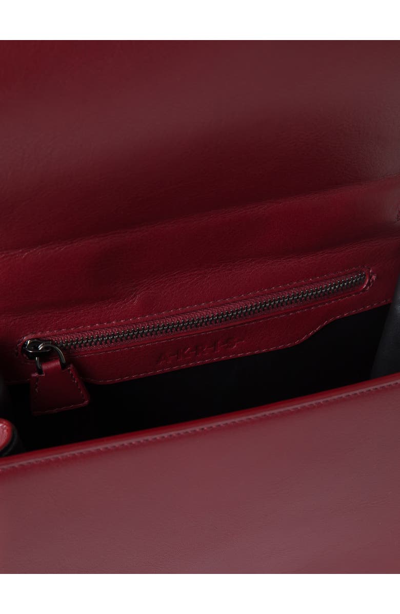Akris Small Alice Leather Top Handle Bag, Alternate, color, Crimson