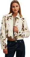 Cotton On Women's Cow Faux Fur Jacket