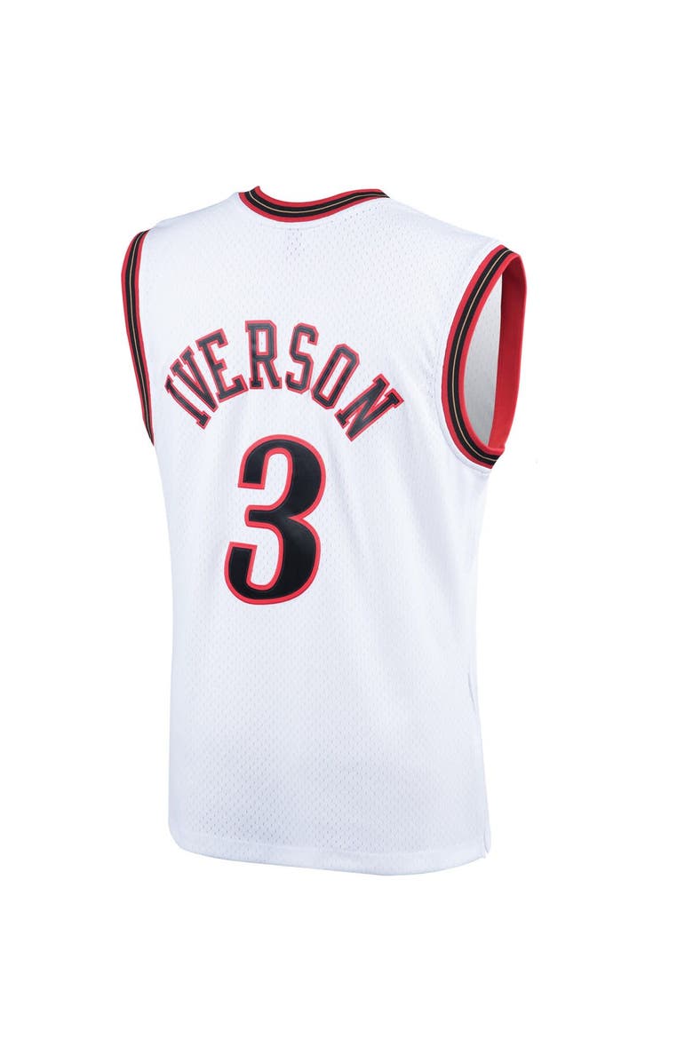 Mitchell & Ness Men's Mitchell & Ness Allen Iverson White Philadelphia 76ers Hardwood Classics Swingman Jersey, Alternate, color, 