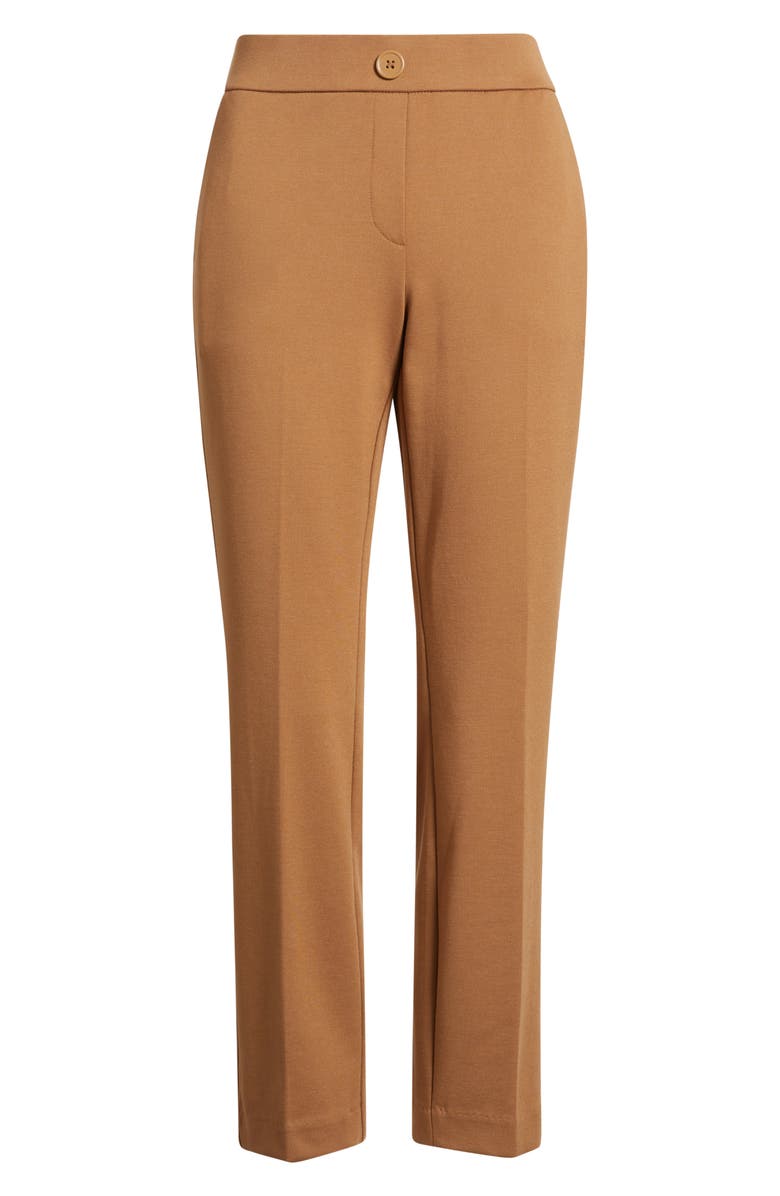 AK ANNE KLEIN Faux Fly Straight Leg Pants, Alternate, color, Vicuna