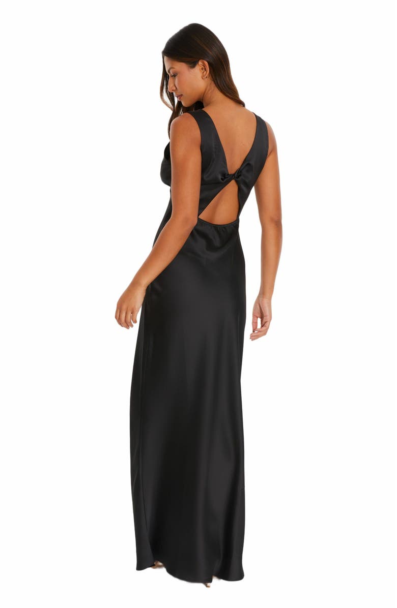 QUIZ Satin Wrap Front Maxi Dress, Alternate, color, Black