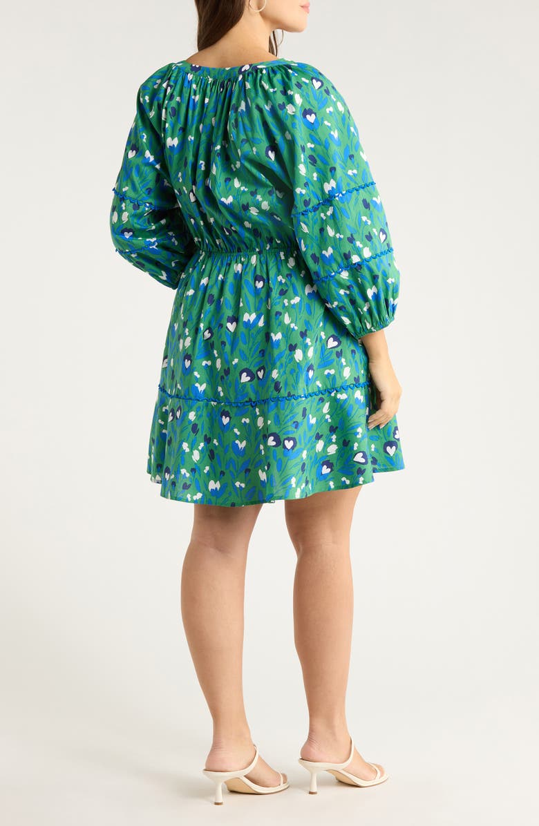 SUGARLIPS Laury Floral Print Minidress, Alternate, color, Kelly-Multi