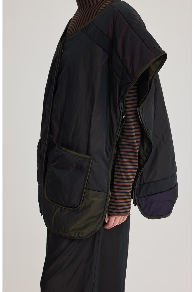 Ardena Quilted Puffer Vest, Alternate, color, Brown