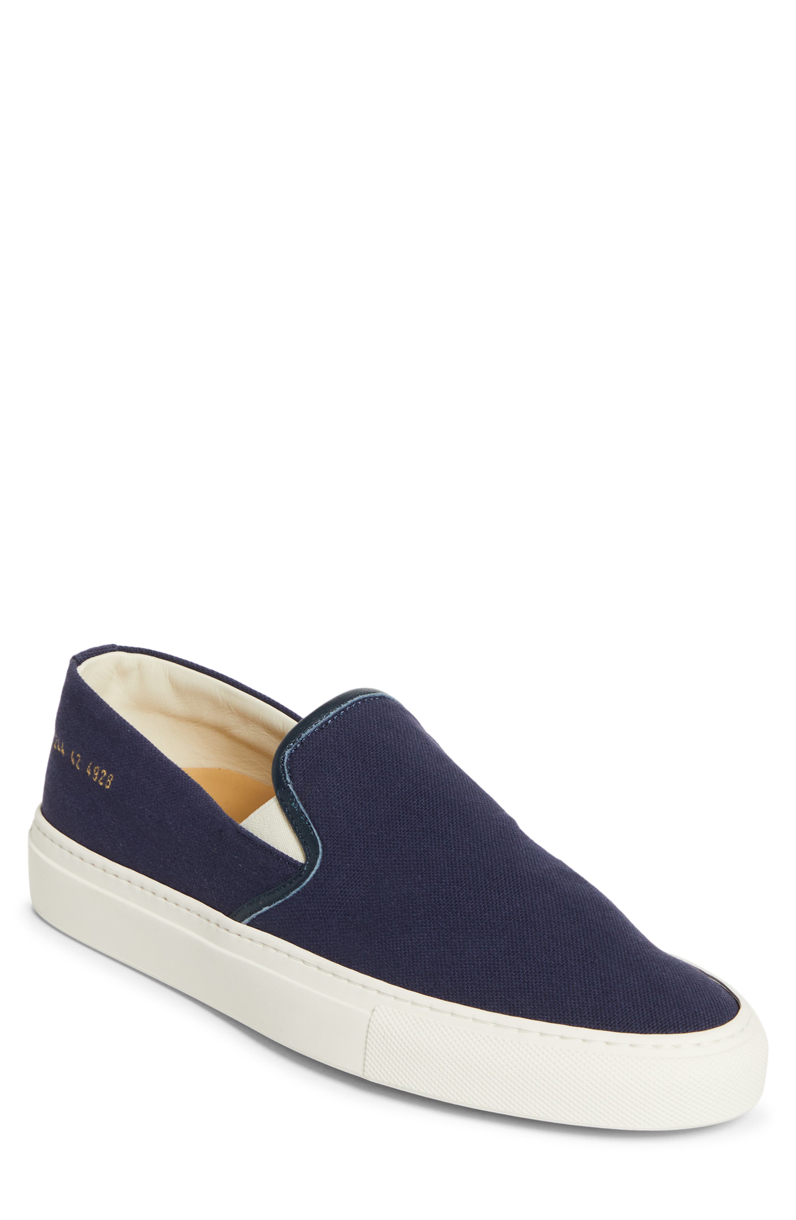 Common Projects Minimal Low Profile Slip-On Sneaker, Main, color, Navy