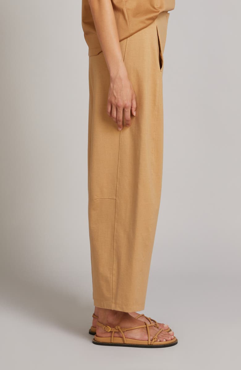 MM by Max Mara Belli Jersey Barrel Leg Pants, Alternate, color, Camel