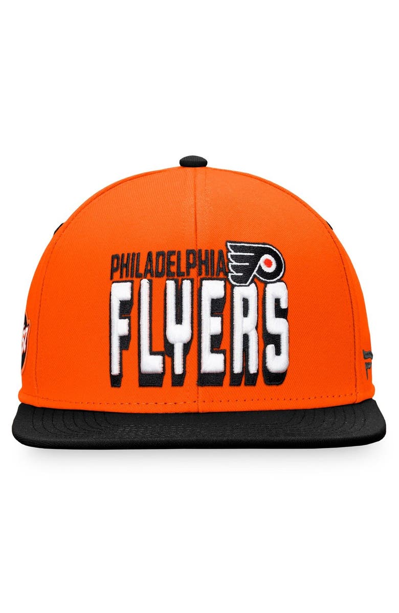 FANATICS Men's Fanatics Branded Orange/Black Philadelphia Flyers Heritage Retro Two-Tone Snapback Hat, Alternate, color, 