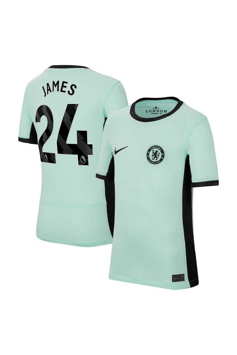 Youth Nike Reece James Mint Chelsea 2023/24 Third Stadium Replica Player Jersey, Main, color, Mint