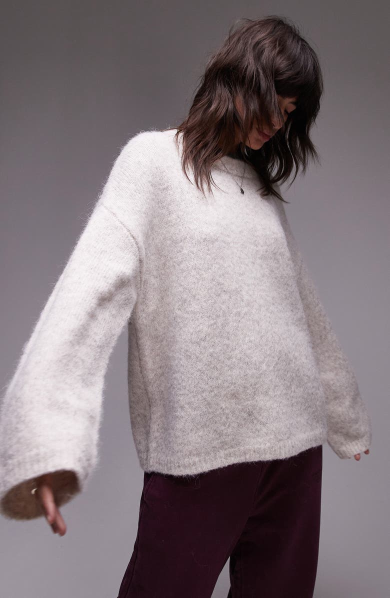 Topshop Oversize Boxy Fluffy Sweater, Main, color,