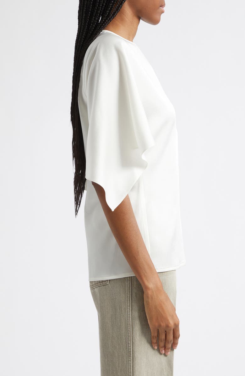 Stella McCartney Handkerchief Sleeve Satin Top, Alternate, color, Cream