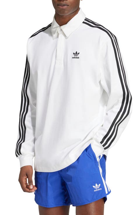 3-Stripes Long Sleeve Rugby Polo