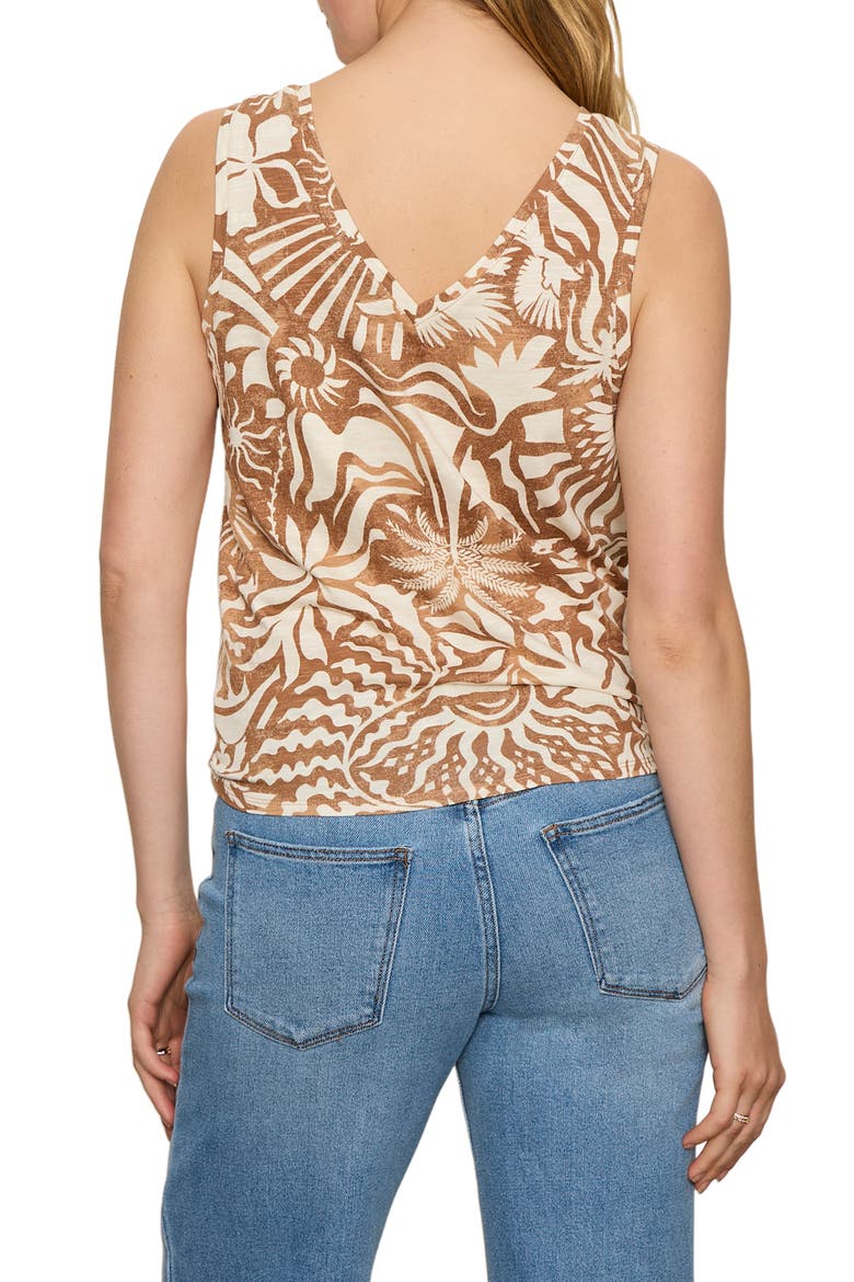 Floral Print Cotton Blend Tank, Alternate, color, FULL MOON IVORY