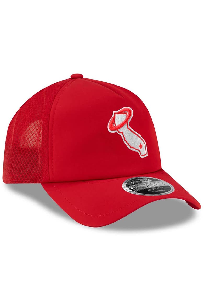 Men's New Era Red Los Angeles Angels 2026 Batting Practice Alternate Apex 9FORTY Adjustable Hat, Alternate, color, Red