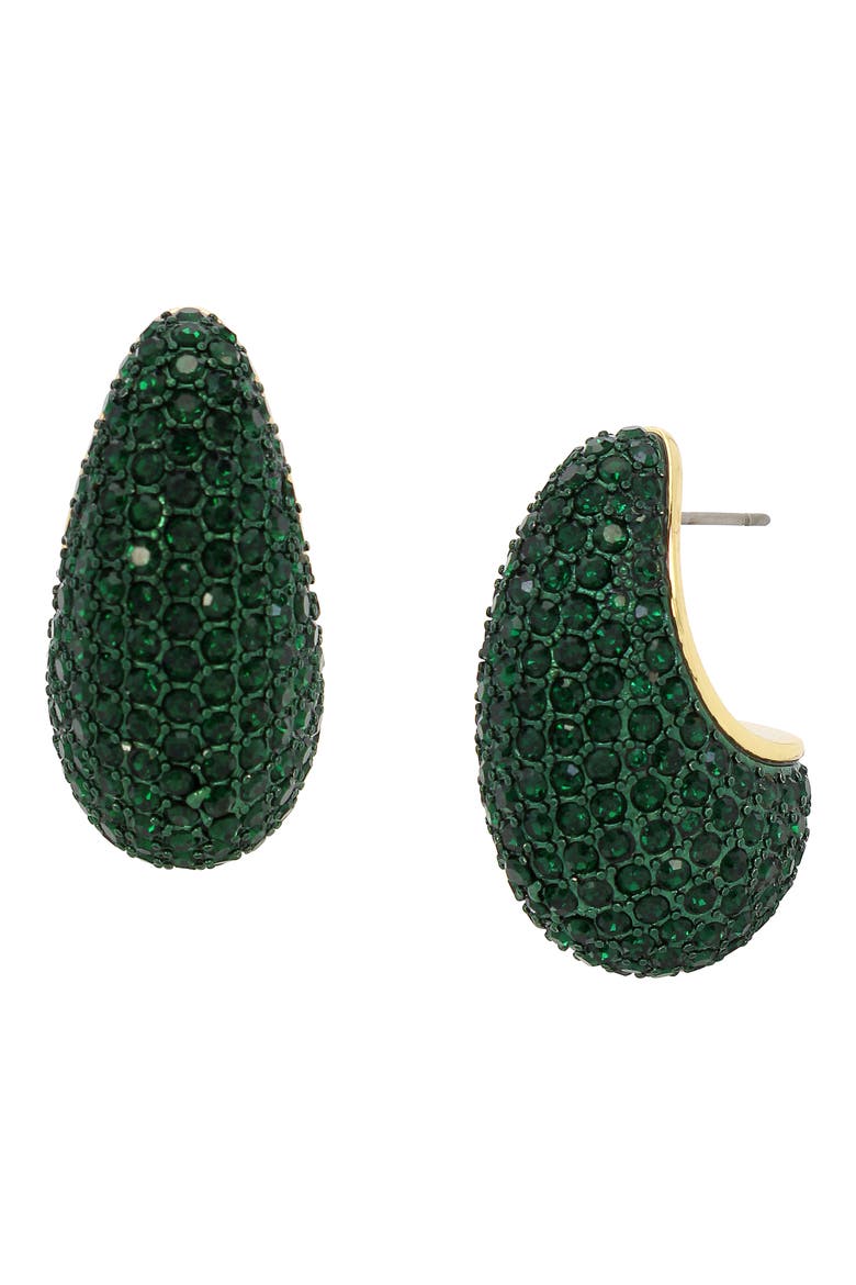 Crystal Dome Drop Earrings, Main, color, GREEN
