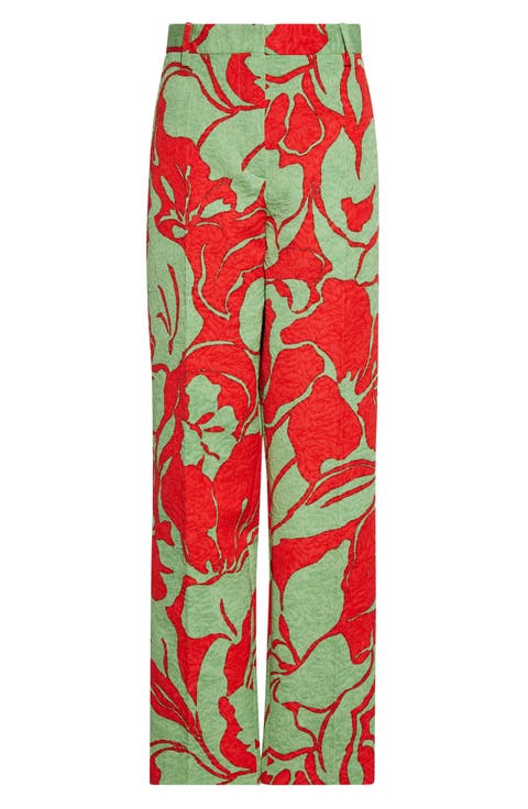 Pilar Floral Jacquard Cotton Blend Pants