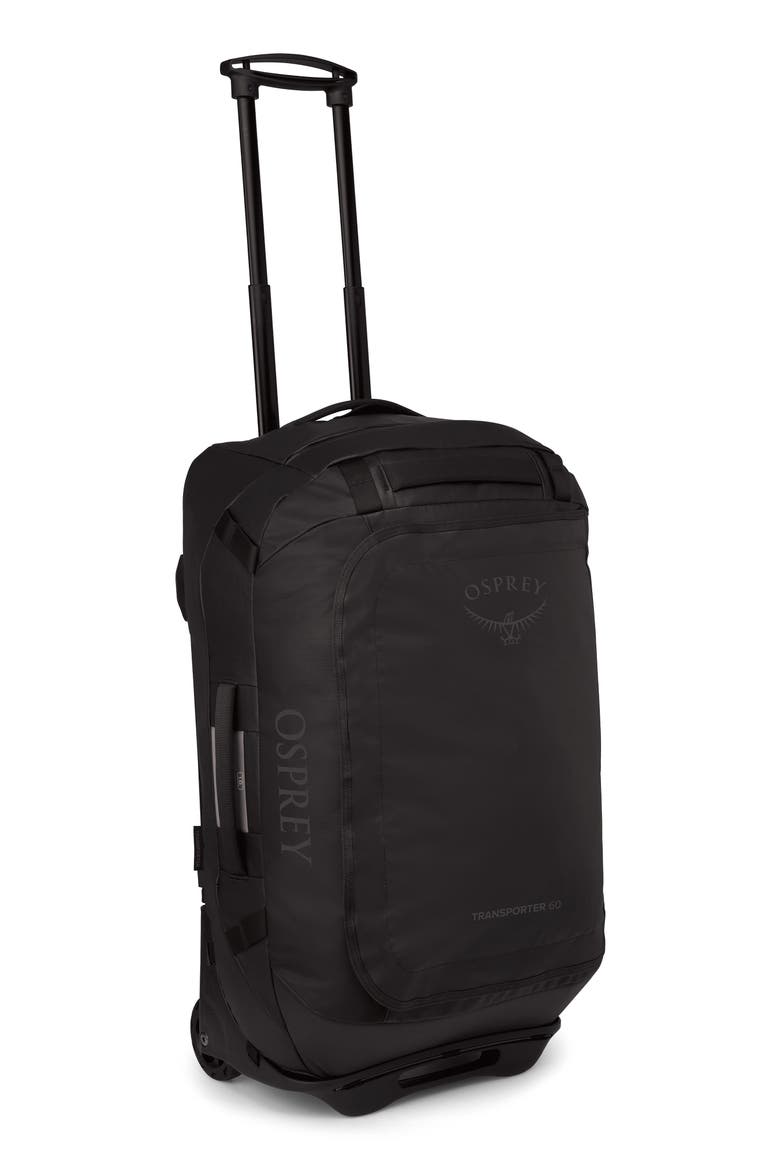 Transporter 60-Liter Duffle Wheeled Carry-On Luggage, Alternate, color, RAVEN BLACK/BLACK