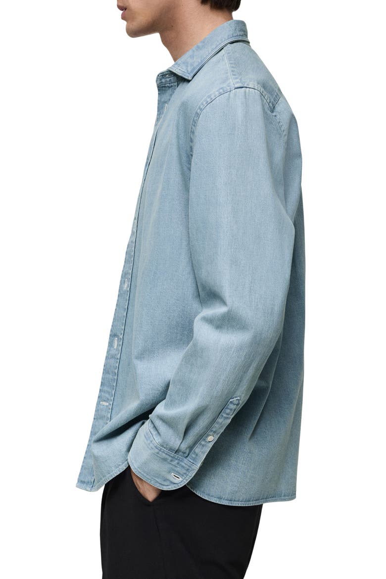 Denim Button-Up Shirt, Alternate, color, LIGHT BLUE
