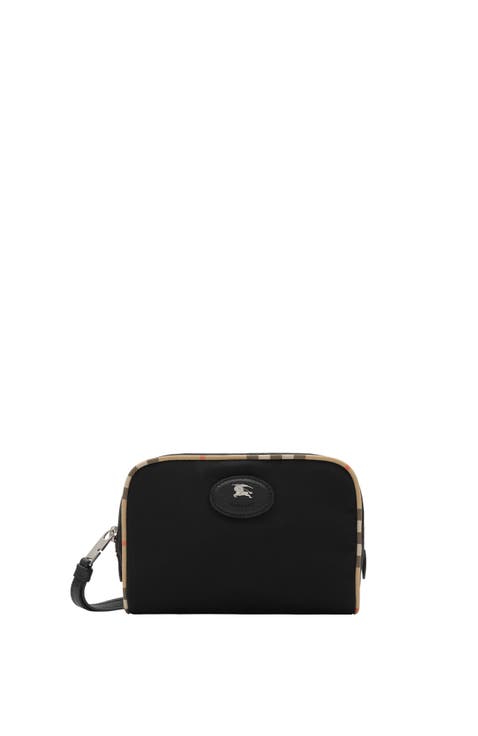 Small Check Trim Travel Pouch