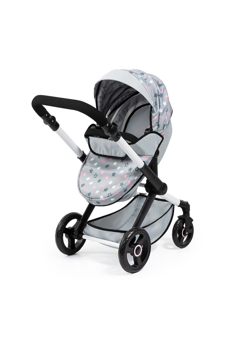Pram Xeo, Grey, Pink, Stars, Fits Dolls Up to 18 Inch, Alternate, color, Multicolored