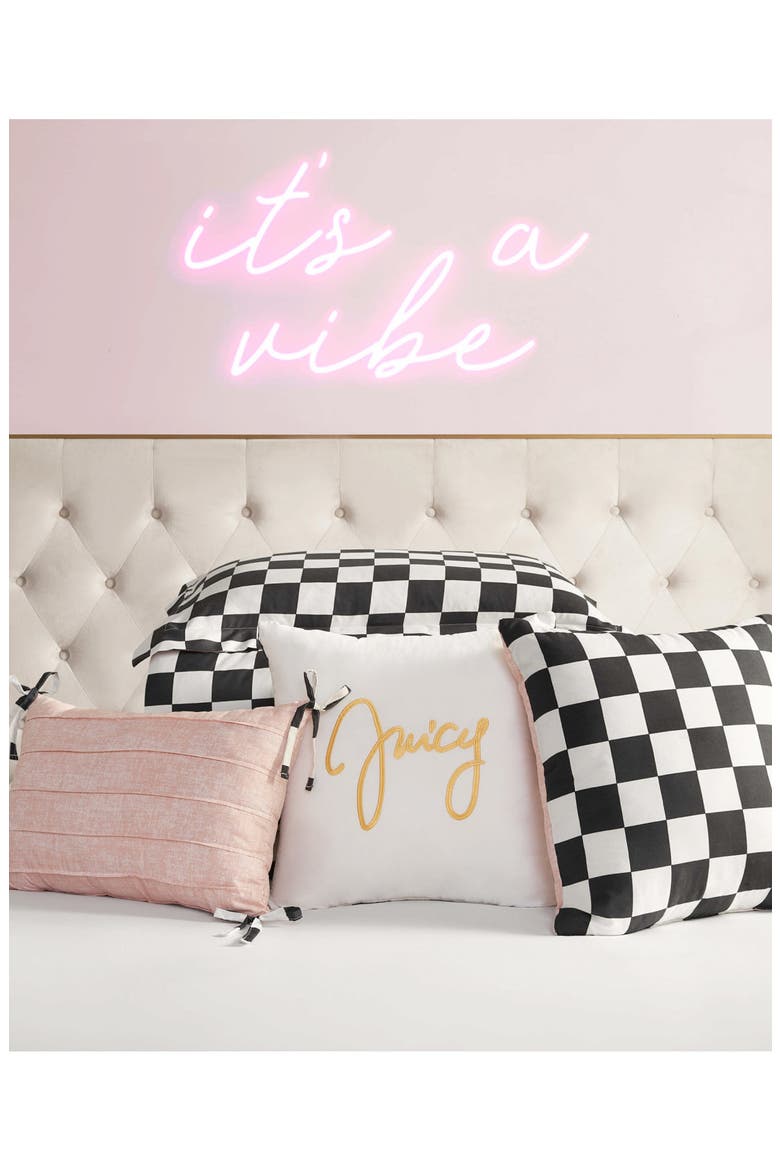 Checkerboard Reversible Comforter & Sham Set, Alternate, color, CHECKERBOARD BLACK/ WHITE